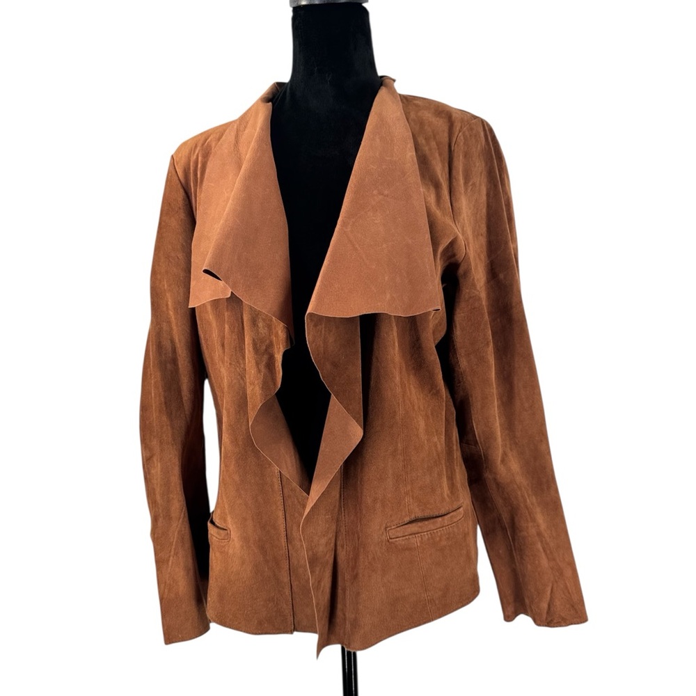 Bagatelle Genuine Leather Cascading‎ Open Front Jacket
